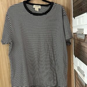J. Crew Men's Striped Short Sleeve Tee - Black and White